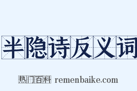 半隐诗反义词是什么意思的图片